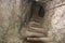 Lagazuoi tunnel inside mountain, Dolomites, Italian Alps