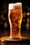 lager alcohol beer foam glass gold pint pub drink beverage. Generative AI.
