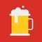 Lager of beer, food and gastronomy set, flat icon