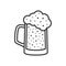 Lager Beer Glass Outline Flat Icon on White