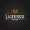 LAGER BEER label with logos of craft beer, emblems for beer house, bar, pub, brewing company, brewery, tavern on the