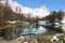 Lago Blu with Matterhorn Summit in Breuil-Cervinia. Valtournenche. Aosta Valley