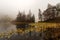 Lago di Cei Trentino Italy - Small alpine lake with fog