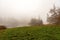 Lago di Cei Trentino Italy - Small alpine lake with fog