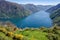 Lago di Como (Lake Como) scenic view with cable car