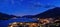 Lago di Como scenic night view with city of Gravedona