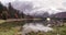 Lago Di Fusine - Mangart Lake in the autumn or winter.