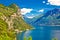 Lago di Garda and high mountain peaks view