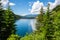 Lago di Paneveggio artifical lake in the Fiemme valley of Trentino, Italy