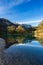 Lago di Tenno Trentino Italy - Beautiful lake with reflections in Italian Alps