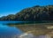 Lago Espejo Grande near Villa la Angostura in Neuquen Province, Argentina. Beautiful sunset on Lago Espejo Grande