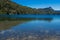 Lago Espejo Grande near Villa la Angostura in Neuquen Province, Argentina. Beautiful sunset on Lago Espejo Grande