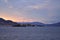 Lago Maggiore, Isola Madre in Winter. Sunset light