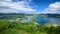 Lagoa Verde and Lagoa Azul lakes, Sao Miguel island, Azores, Portugal