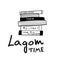 Lagom time motivational quotes with books. Simple scandinavian lifestyle hand drawn vector typography
