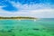 Lagoon on Adriatic seascape paradise on the island of Pag in Croatia.