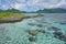 Lagoon with a rocky islet Huahine French Polynesia