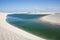 Lagoons in the desert of Lencois Maranhenses Park, Brazil