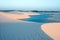 Lagoons in the desert of Lencois Maranhenses Park, Brazil