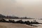 Lagos beaches; Landmark beach Victoria Island on a mid morning with harmattan haze