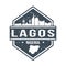 Lagos Nigeria Travel Stamp Icon Skyline City Design Tourism Rubber Badge.