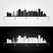 Lagos skyline and landmarks silhouette