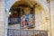 Laguardia, Alava, Spain. March 30, 2018: Detail of a polychrome painting of medieval style located in one of the lateral arches of