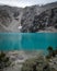 Laguna 69, a glacial lake in the mountains of the Cordillera Blanca. Huaraz, Peru