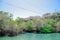 Laguna de las Ninfas, a saltwater lagoon in the town of Puerto Ayora, on Santa Cruz island in the Galapagos Islands.