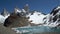 Laguna de los tres is a small glacial lake at mount Fitzroy