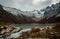 Laguna Esmeralda. Patagonia-Ushuaia Tierra del Fuego. Lake in the mountains