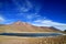 Laguna Miniques or Miniques lake with Cerro Miscanti volcano at the highland of northern Chile