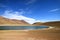 Laguna Miniques, one of amazing blue lagoon on the altiplano of Antofagasta region, northern Chile