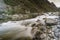 Laguna Paron creek in Cordillera blanca near Huaraz in Peru