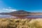 Laguna Roja, salt lake with reflection of the mountain, Eduardo Avaroa Andean Fauna National Reserve, Bolivia