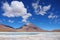 Laguna Verde in Bolivia with scenic clouds