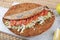 Lahmacun from buckwheat flour. Turkish dishes: lahmacun, turkish pizzas, lemon, parsley. Healthy eating, dieting, slimming and