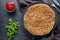 Lahmacun traditional turkish gourmet pizza with minced beef or lamb meat