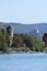 Lahnstein, Germany - 09 06 2020: Rhine in Lahnstein with view to Marksburg Braubach