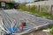 The laid water heat-insulated floor for the greenhouse