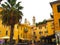 Laigueglia, Liguria, Italy: scenic view from the sea of colorful ligurian town