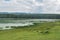 Lake against a mountain background, Lake Elementaita