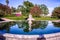 Lake in the Ajuda Botanical Garden, reflection of the vegetation - Lisbon PORTUGAL