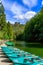 Lake Amselsee in Rathen in Saxon Switzerland - Sandstone rock formation, travel destination in Germany