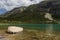 Lake Annette in the Canadian Rockies on a summer day