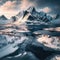 Lake in Arctic islands of Lofoten, Norway