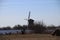 lake area of Oude Ade in the area North Holland with windmill