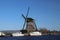 lake area of Oude Ade in the area North Holland with windmill