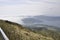 Lake Ashi misty landscape from Fuji - Hakone - Izu National Park in Japan