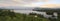 Lake and Atlantic ocean, panoramic view from Freshwater Look-off in Ingonish
